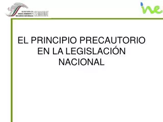 EL PRINCIPIO PRECAUTORIO EN LA LEGISLACIÓN NACIONAL