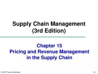 Chapter 15 Pricing and Revenue Management in the Supply Chain