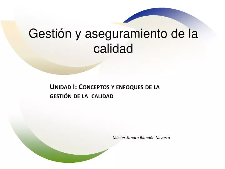 gesti n y aseguramiento de la calidad