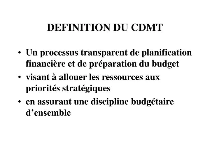 definition du cdmt