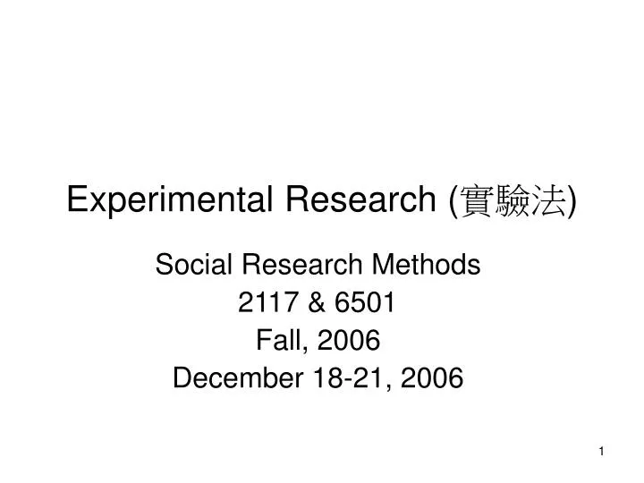 experimental research