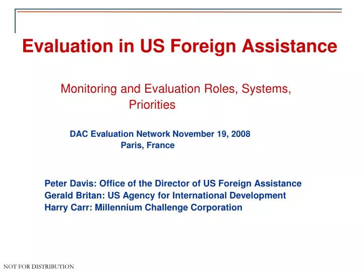 evaluation in us foreign assistance