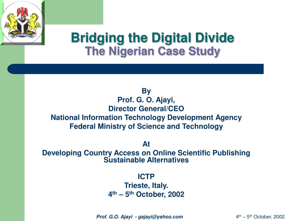 PPT - Bridging the Digital Divide The Nigerian Case Study PowerPoint ...