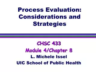 Process Evaluation: Considerations and Strategies