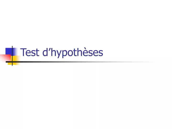 test d hypoth ses