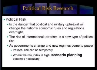Political Risk Research