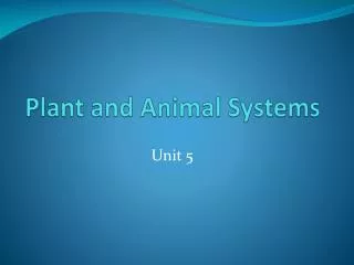 Plant and Animal Systems