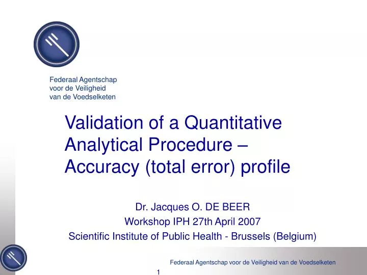 validation of a quantitative analytical procedure accuracy total error profile