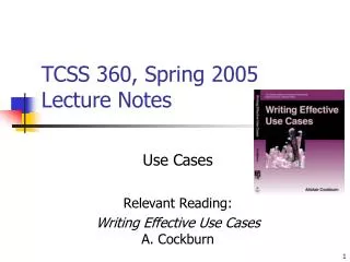 TCSS 360, Spring 2005 Lecture Notes