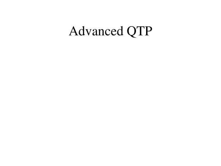 advanced qtp