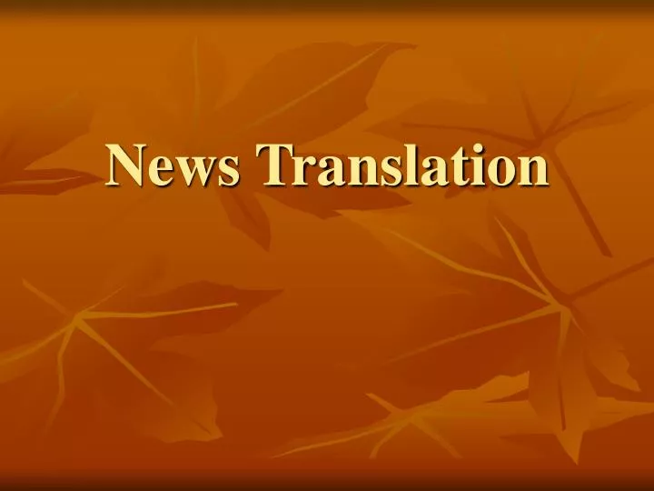news translation
