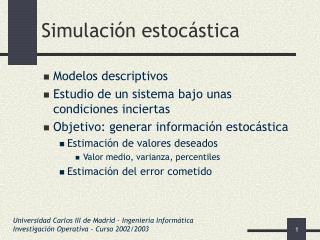 simulaci n estoc stica