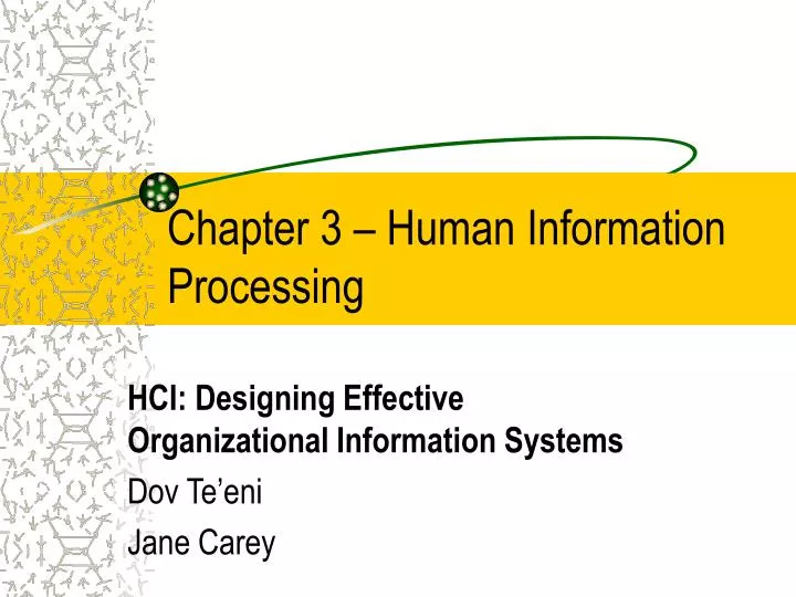 chapter 3 human information processing