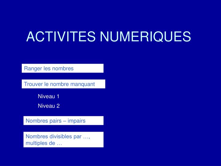 activites numeriques