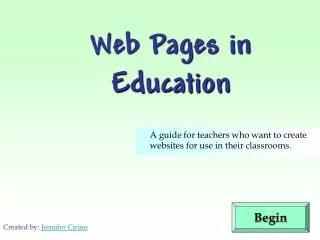 Web Pages in Education