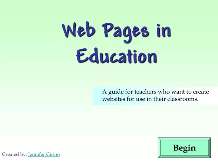 web pages in education