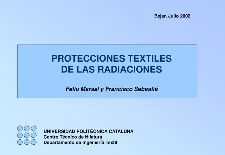 protecciones textiles de las radiaciones