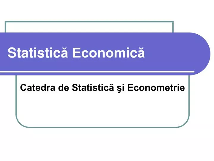 statistic econom ic