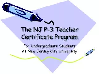The NJ P-3 Teacher Certificate Program
