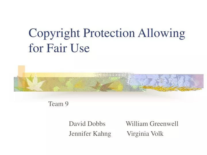 copyright protection allowing for fair use