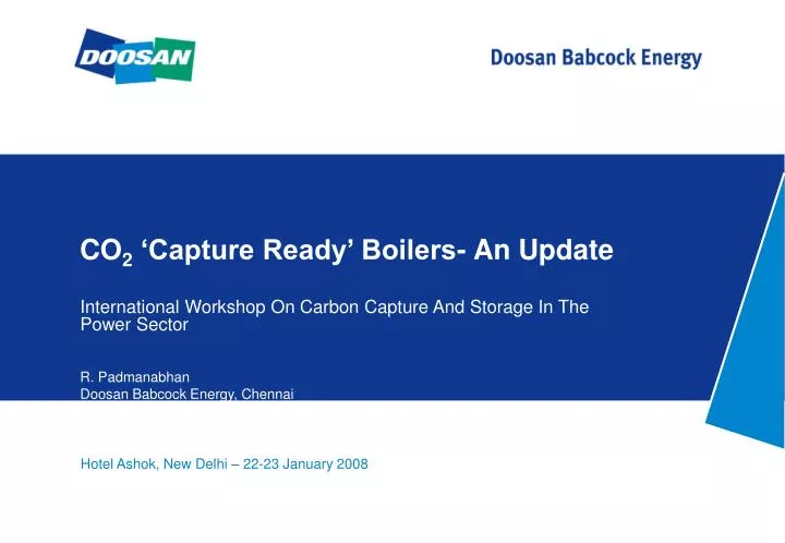 co 2 capture ready boilers an update