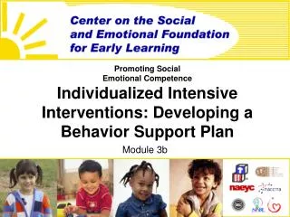 Promoting Social Emotional Competence Individualized Intensive Interventions: Developing a Behavior Support Plan