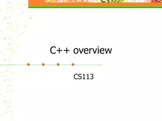 C++ overview