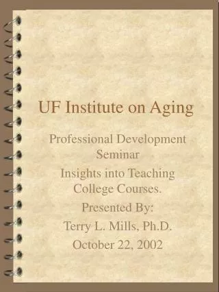 UF Institute on Aging