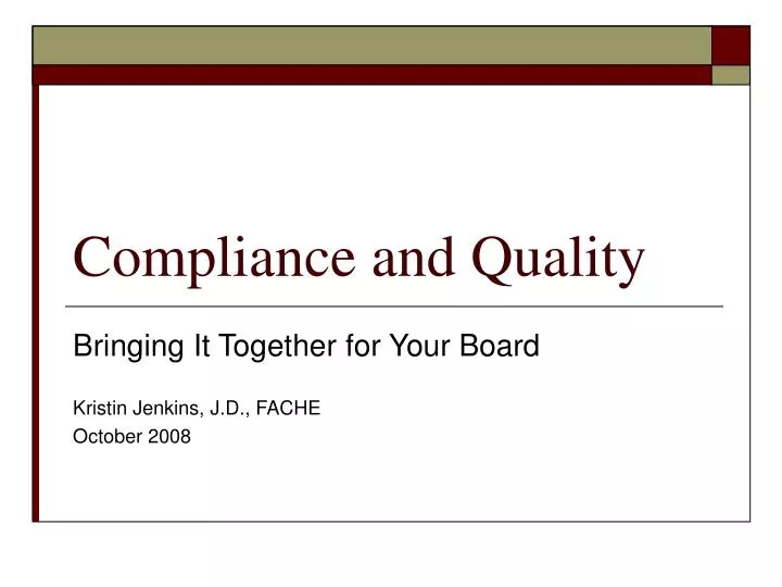 compliance and quality