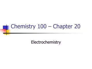 Chemistry 100 – Chapter 20