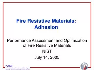 Fire Resistive Materials: Adhesion