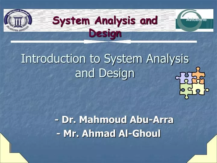introduction to system analysis and design