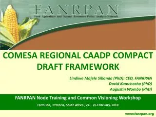 COMESA REGIONAL CAADP COMPACT DRAFT FRAMEWORK
