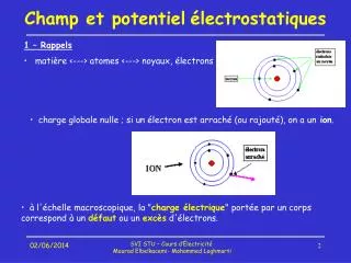 Champ et potentiel électrostatiques