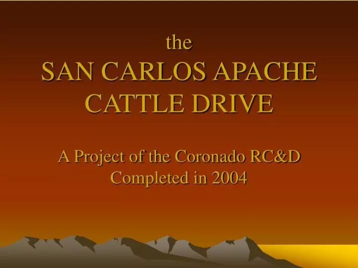 the san carlos apache cattle drive a project of the coronado rc d completed in 2004