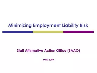 Minimizing Employment Liability Risk