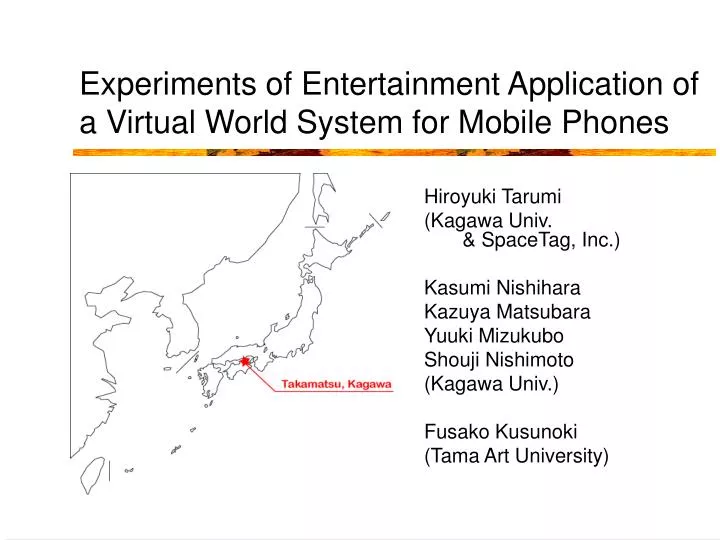 experiments of entertainment application of a virtual world system for mobile phones