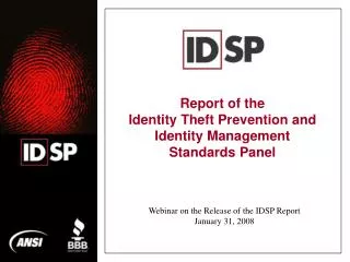 Report of the Identity Theft Prevention and Identity Management Standards Panel