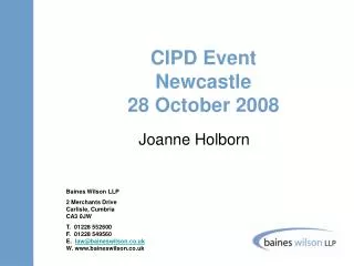 CIPD Event Newcastle 28 October 2008