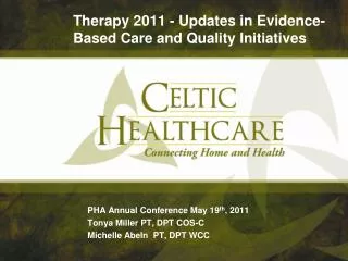 Therapy 2011 - Updates in Evidence-Based Care and Quality Initiatives