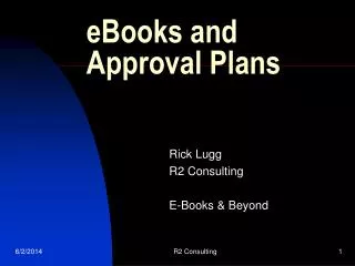 eBooks and Approval Plans