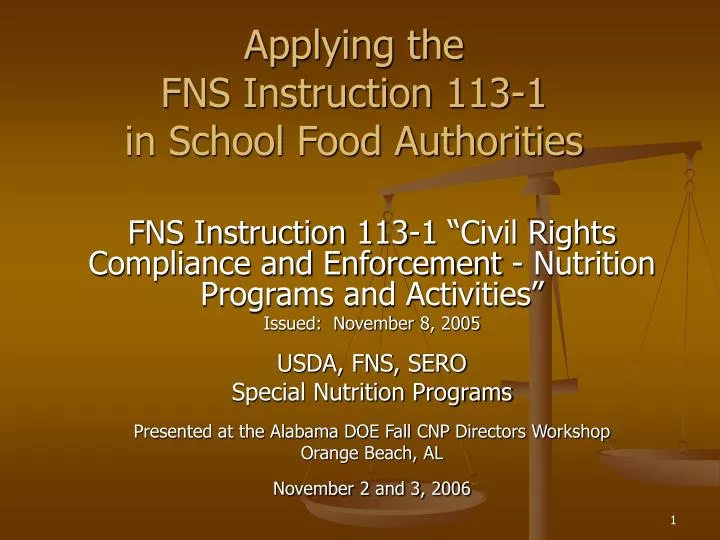 applying the fns instruction 113 1 in school food authorities