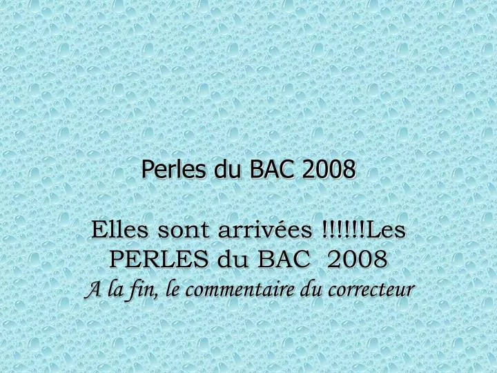 perles du bac 2008