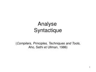 analyse syntactique