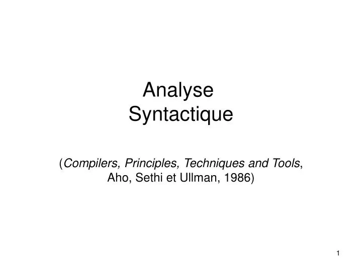 analyse syntactique