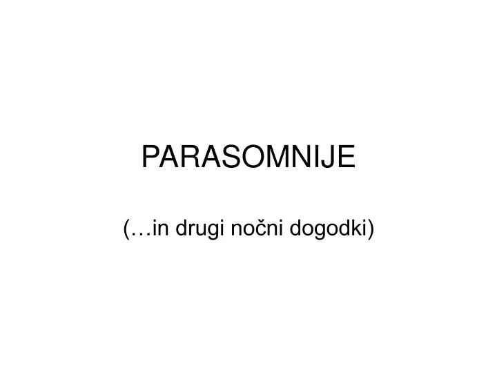 parasomnije
