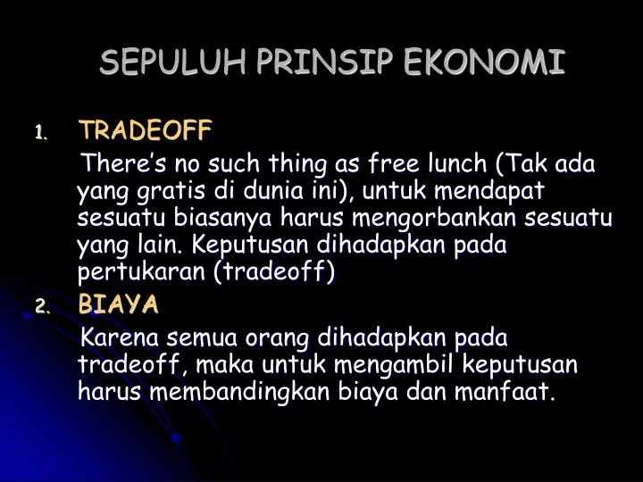 sepuluh prinsip ekonomi