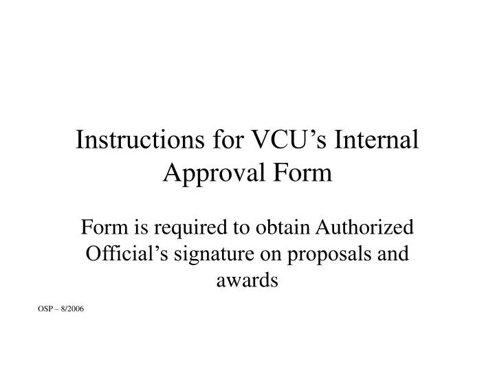 instructions for vcu s internal approval form