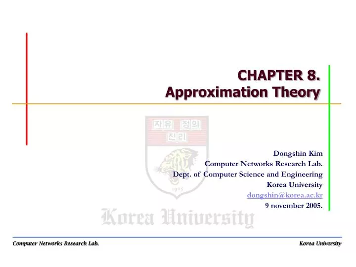 chapter 8 approximation theory