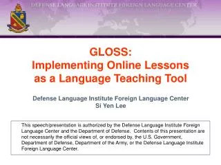 GLOSS: Implementing Online Lessons as a Language Teaching Tool
